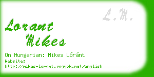 lorant mikes business card