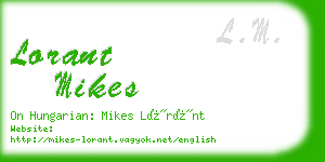 lorant mikes business card